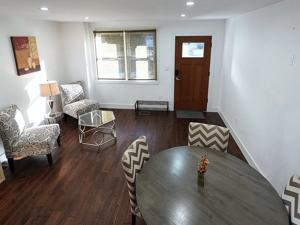 Living room and dining room