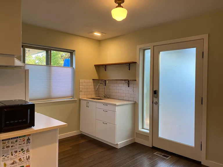 Kitchenette off of the private back yard (not shown).