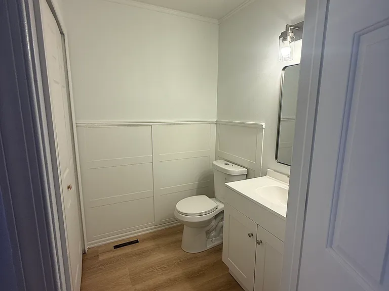 First floor powder room with laundry access