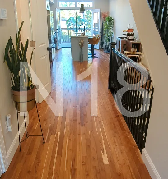 Main hallway between living room and kitchen and dining area