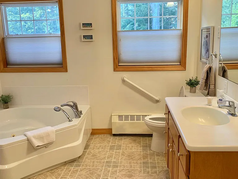 Master bath with jacuzzi tub for 2