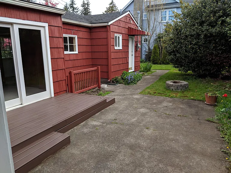 fenced backyard
