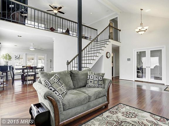 Living Room with Wood Burning Fireplace