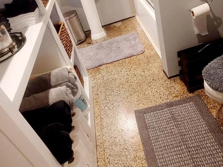 Bathroom With Natural and Original Terazzo Floors