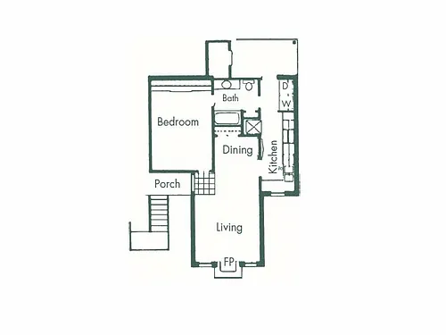 Floor plan One Bed One Bath