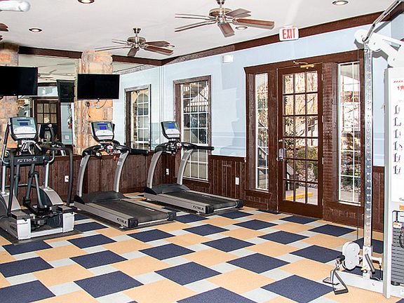 Fully equipped fitness center with cardio and strength-training equipment