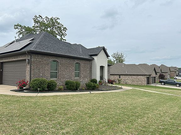It is on a large corner lot