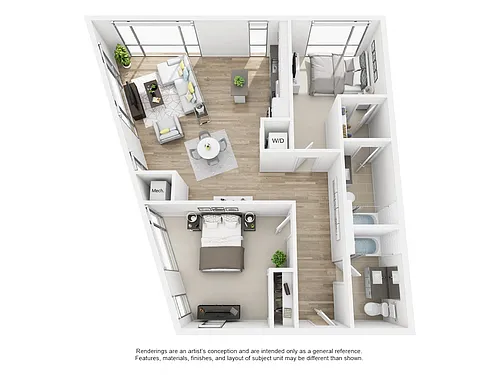 Floor plan Two Bedroom Two Bathroom