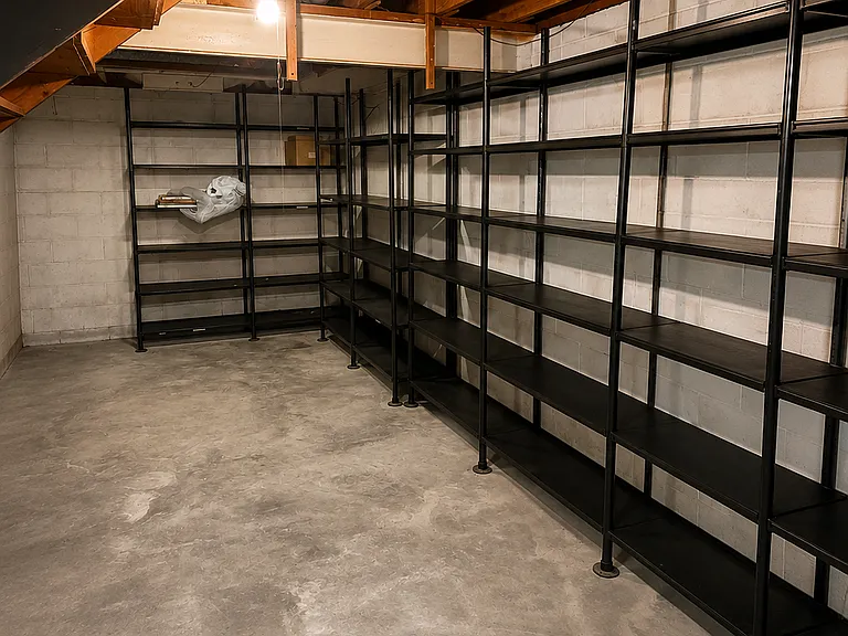 Basement Storage and Shelving