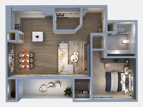 Floor plan 1 Bedroom 1 Bathroom