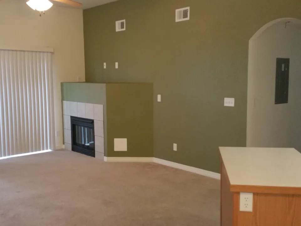 Living room with fireplace