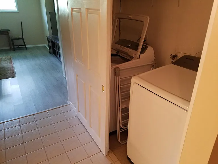 New washer and driver on lower level