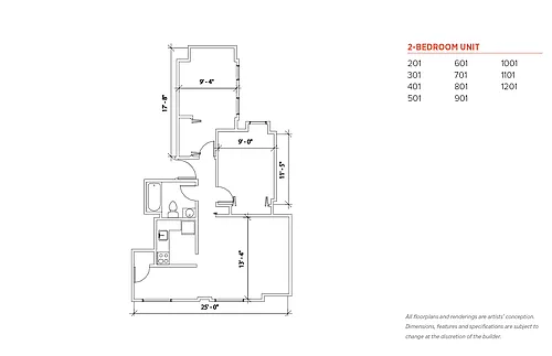 Floor plan Two Bedroom