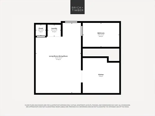 Floor plan Studio 1 Bath