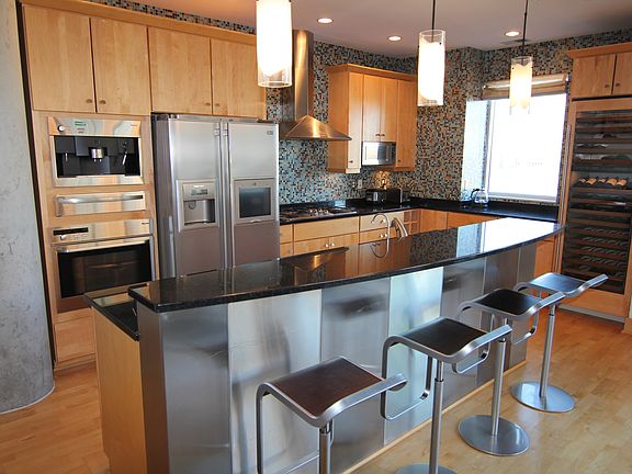Kitchen with wine refrigerator