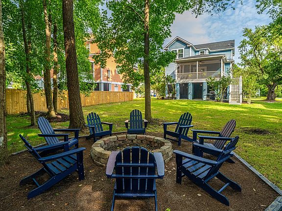 Firepit with 8 Adirondack chairs, if rented furnished.
