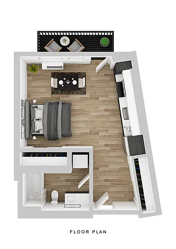 Floor plan Klipsan - Studio C Medium Balcony