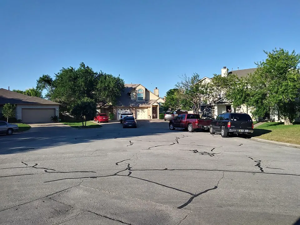 Street view. Townhouse straight ahead.