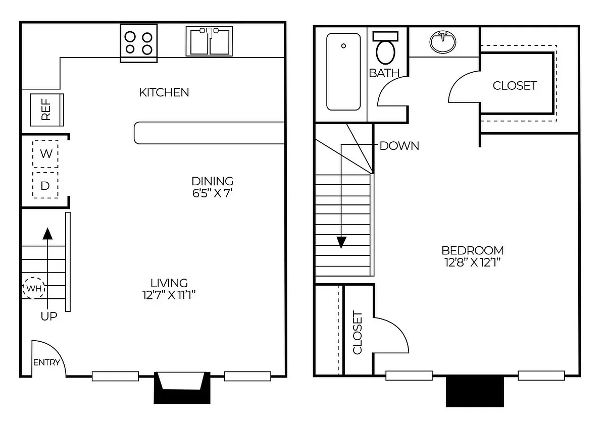Floor plan A20 | 1 Bed | 1 Bath | Classic