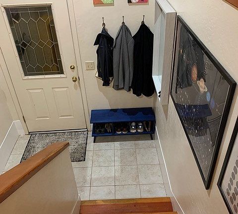 looking down to entry