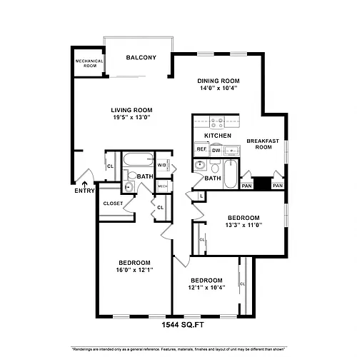 Floor plan 3 Bedroom
