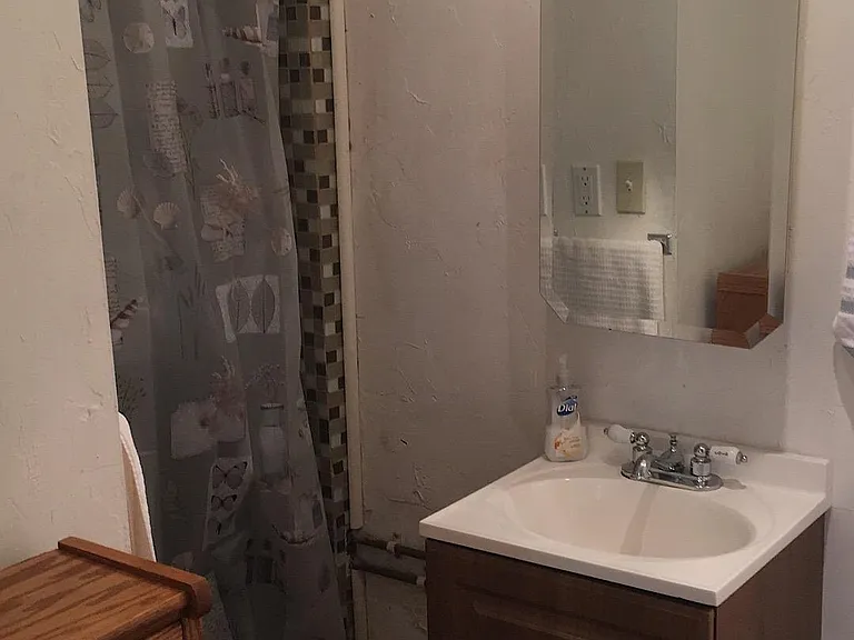 vanity and shower