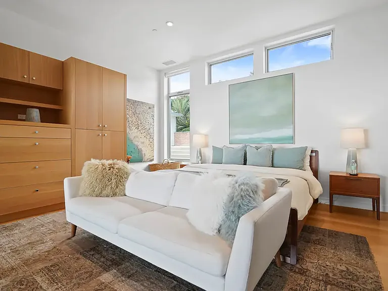 Stylishly appointed seating area for reading or unwinding.