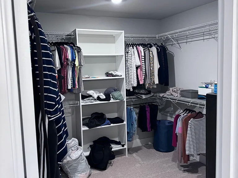 Large walk in closet, almost as big as a room