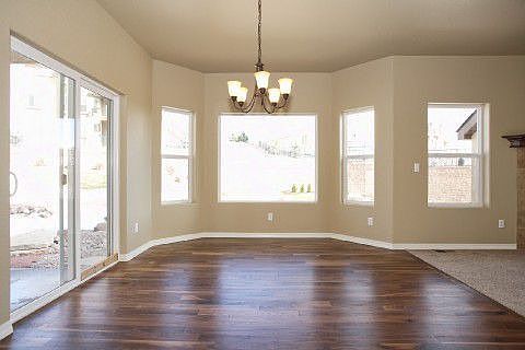 Dining area with walk-out access to patio