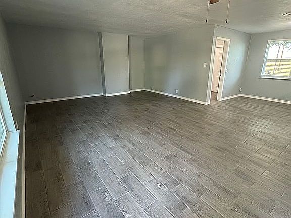 New wood look tile floors. 