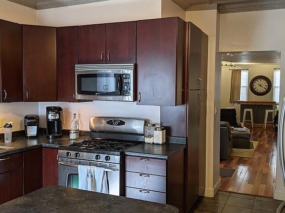 Kitchen into living room