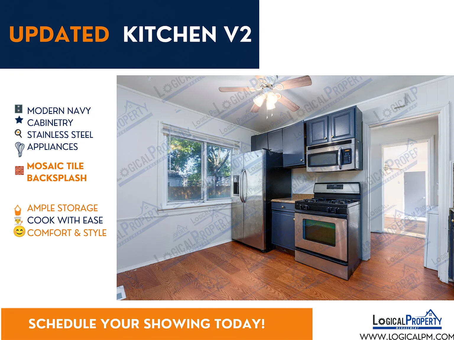 Updated 3B/1Ba | Custom Kitchen, 2.5-Car Garage & Private Deck — Photo 3