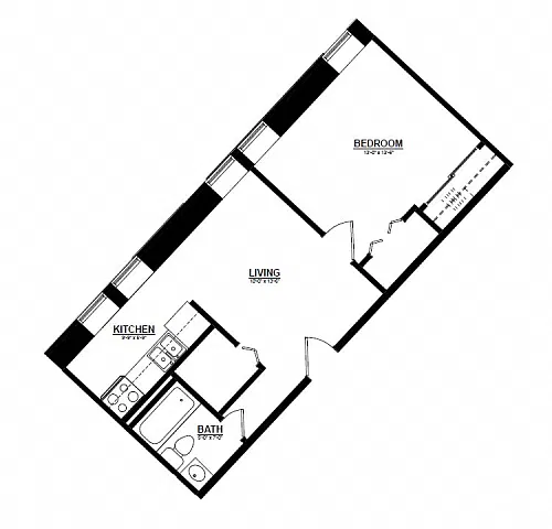 Floor plan The Argyle on Mass Ave One Bedroom K