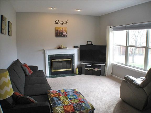 Family Room with wood burring fireplace