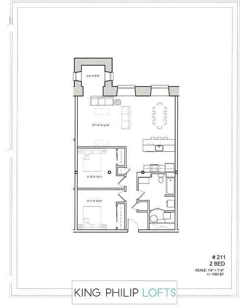 Floor plan 2 BED 1 BATH WITH DEN
