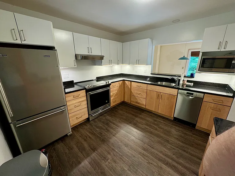 Newly remodeled kitchen with new appliances, dishwasher, and beautiful cupboards