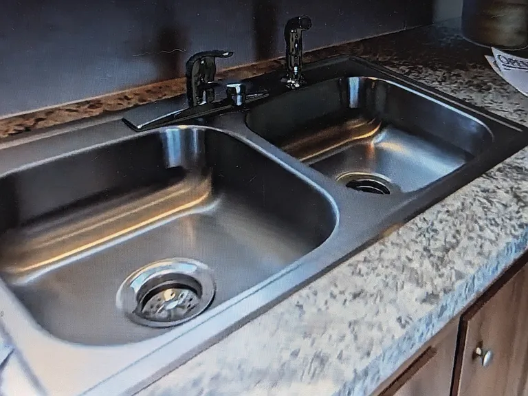 Stainless steel sinks.