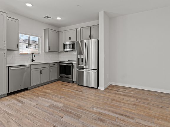 Kitchen with stainless steel appliances
