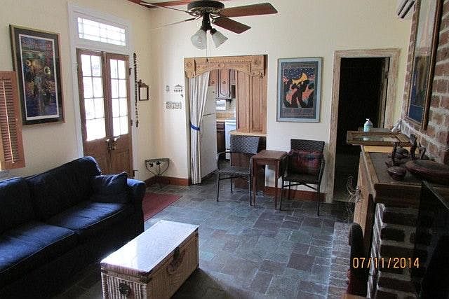 Living room with door to patio
