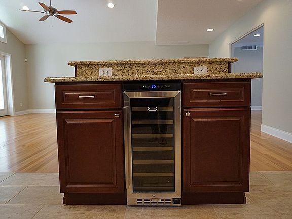 Island with wine cooler