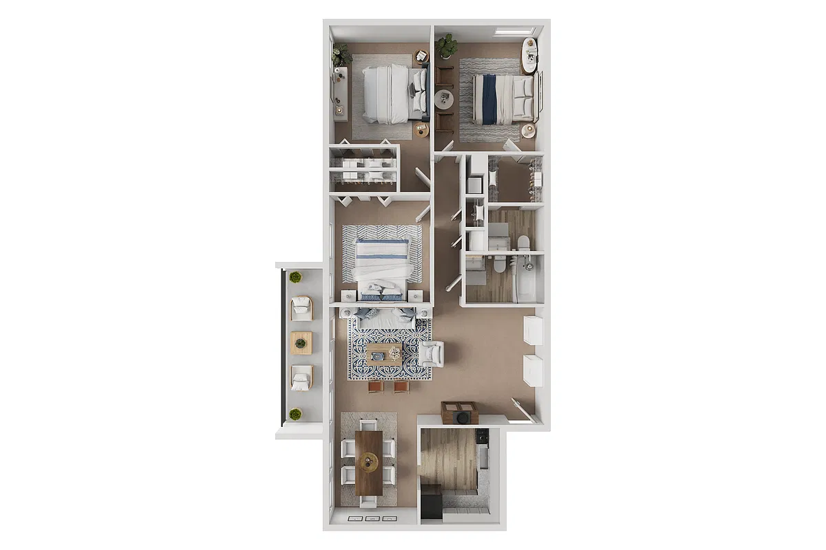 Floor plan 3 Bed - Garden