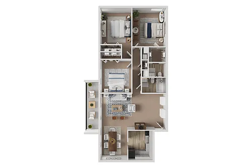 Floor plan 3 Bed - Garden