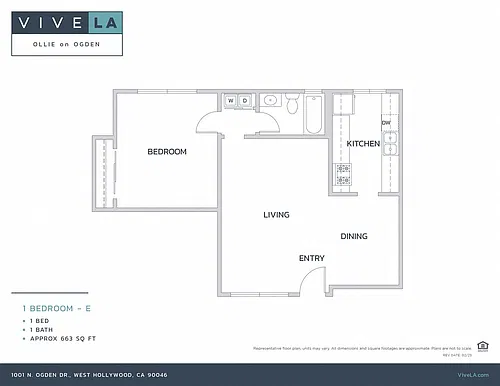 Floor plan 1 Bed / 1 Bath
