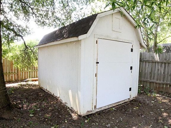 Shed in backyard