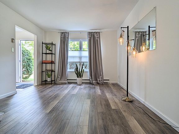 Living room with plank flooring