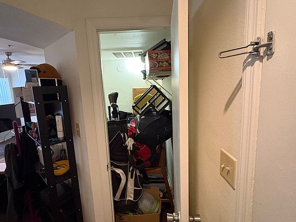 storage closet to the right of the entry way