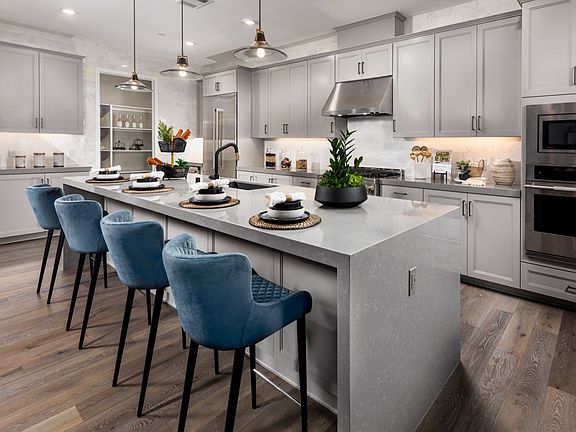 A photo of the kitchen in the Villas Plan 4Y model home in Buena Park, California.