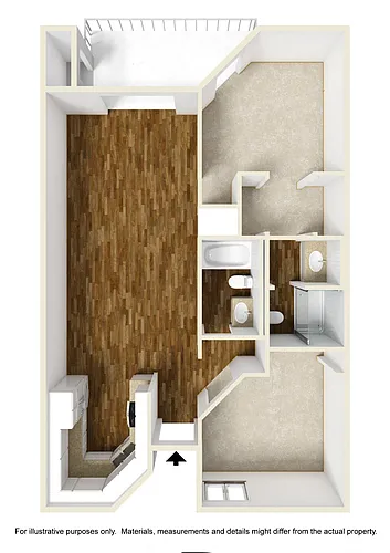 Floor plan 2 Bedrooms, 2 Bathrooms Plan C