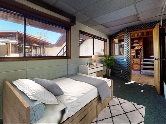 Bedroom 4. This shows a virtually furnished room. Bedrooms come unfurnished.