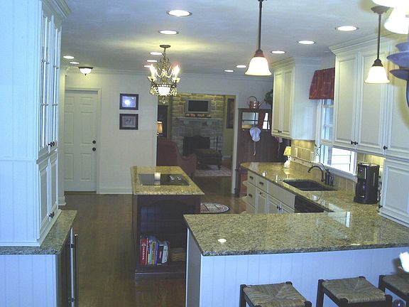 Kitchen with bar seats